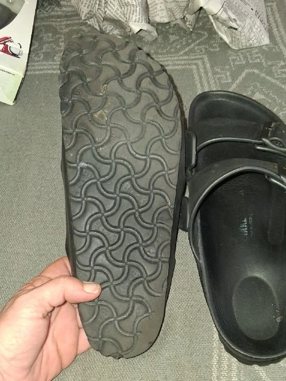 Birkenstock Men's Black Two-Strap Slide Sandals Perfect For Long Toes